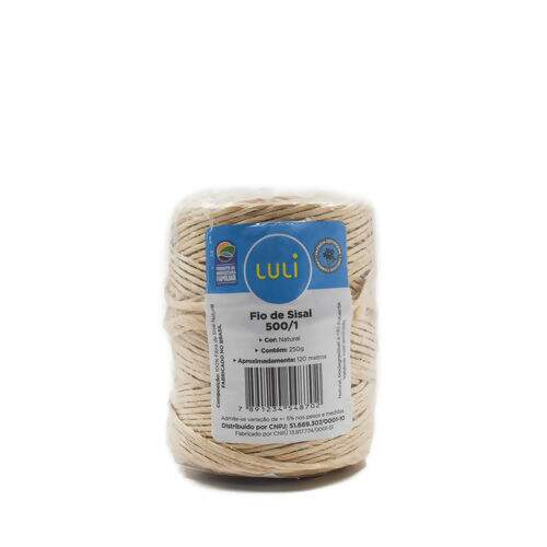 Fio de Sisal 500/1 Luli 2 mm cor Natural 120 mt/250 gr
