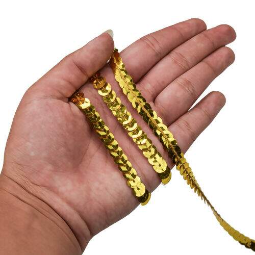 Lantejoula 08 mm Trançada Metalizada Luli Peça c/ 50 mt