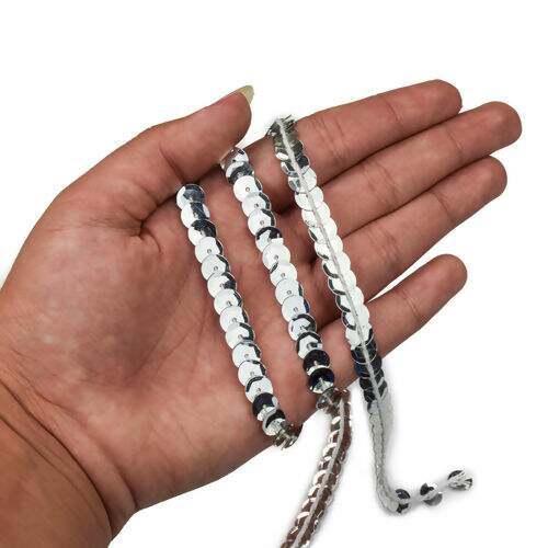 Lantejoula 08 mm Trançada Metalizada Luli Peça c/ 50 mt