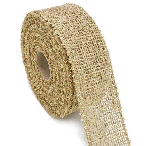 Fita de Juta 45 mm Trama Fechada com Lurex Rolo com 9,5 Metros