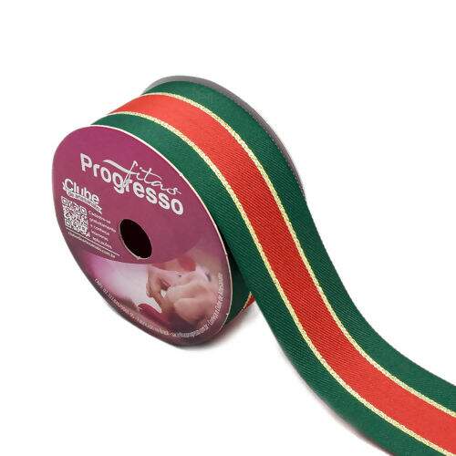 Fita Decorativa Progresso 36 mm Natal - Peça c/ 10 mt