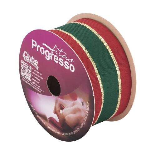 Fita Decorativa Progresso 36 mm Natal - Peça c/ 10 mt