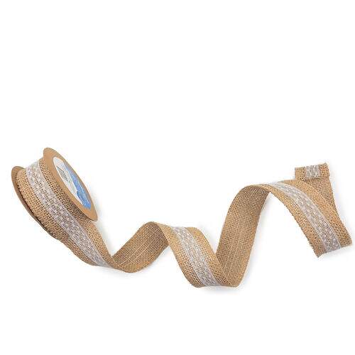 Fita de Juta com Renda Luli JU-007 40mm Rolo com 5 Metros