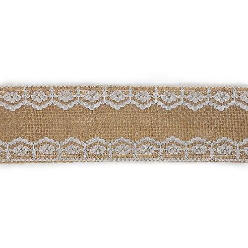 Fita de Juta com Renda Luli JU-014 50mm Rolo com 10 Metros