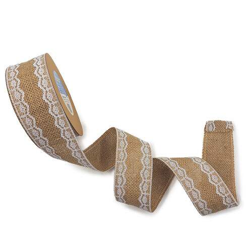 Fita de Juta com Renda Luli JU-014 50mm Rolo com 10 Metros