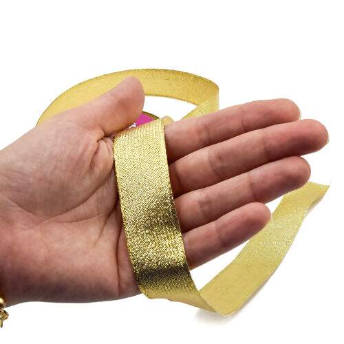 Fita Metalizada Progresso 25 mm M004 Cor Ouro - Peça c/ 10 mt