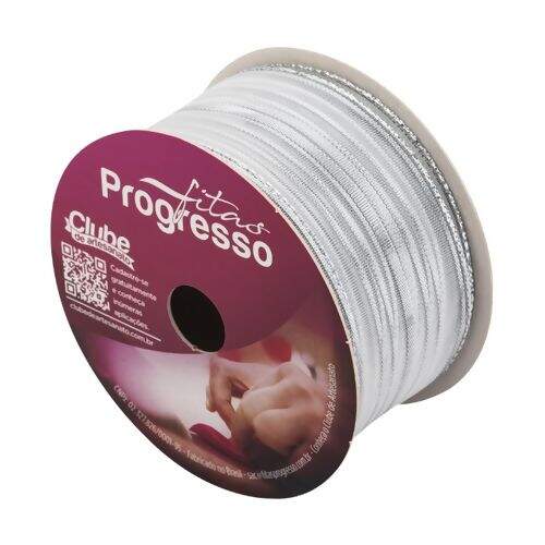 Fita Metalizada Progresso 38 mm M007 Cor Prata - Peça c/ 10 mt