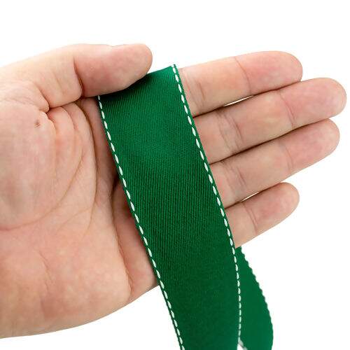 Fita de Sarja Progresso Pespontada Nº 09 (38 mm) Cor 217 Verde - Peça c/ 10 mt