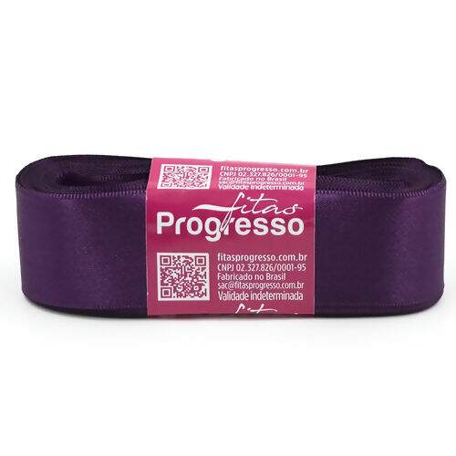 Fita de Cetim Progresso Nº 07 (30 mm) Face Simples - Peça c/ 10 mt Cor da Fita Progresso:0675 - Violeta