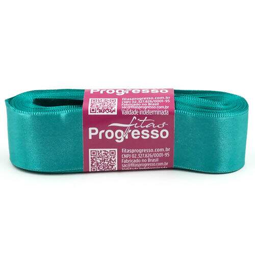 Fita de Cetim Progresso Nº 07 (30 mm) Face Simples - Peça c/ 10 mt Cor da Fita Progresso:1102 - Jade