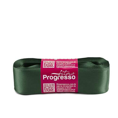 Fita de Cetim Progresso Nº 07 (30 mm) Face Simples - Peça c/ 10 mt Cor da Fita Progresso:2059 - Verde Oliva
