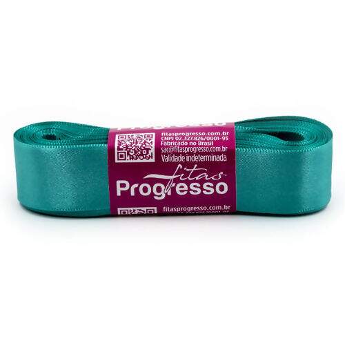 Fita de Cetim Progresso Nº 05 (22 mm) Face Simples - Peça c/ 10 mt Cor da Fita Progresso:1102 - Jade