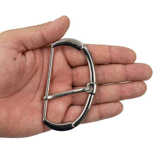 Fivela de Metal Meia Argola Prata 75 mm - 1 Unidade