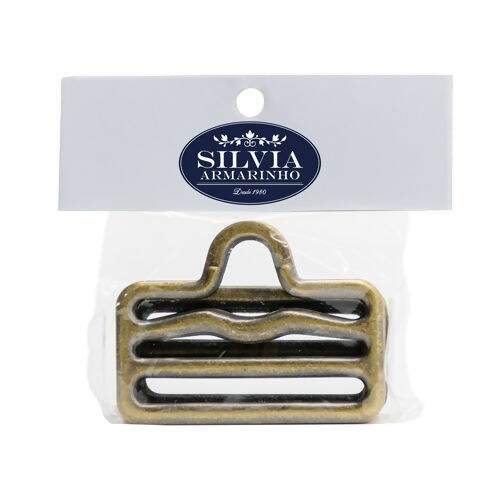 Fivela Chapa para Jardineira 50 mm - Ouro Velho 