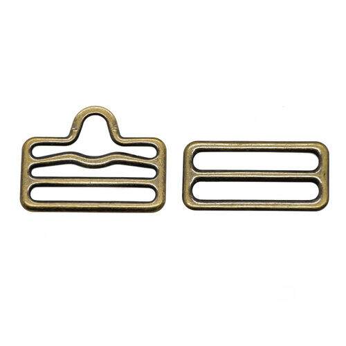 Fivela Chapa para Jardineira 50 mm - Ouro Velho 