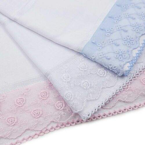 Fralda Nicoli PT Crochet Barrado Voil e Faixa para Pintar 30x40cm