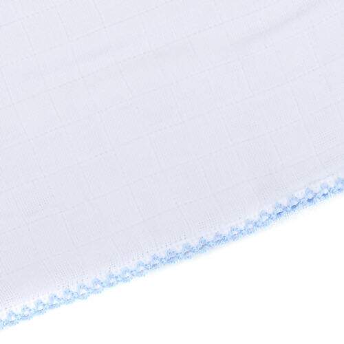 Fralda Quadriculada Estrela Crochet 80 x 120 cm - Azul