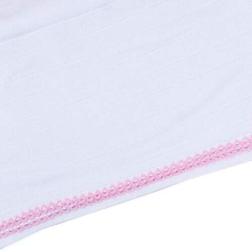 Fralda Quadriculada Estrela Crochet 80 x 120 cm - Rosa