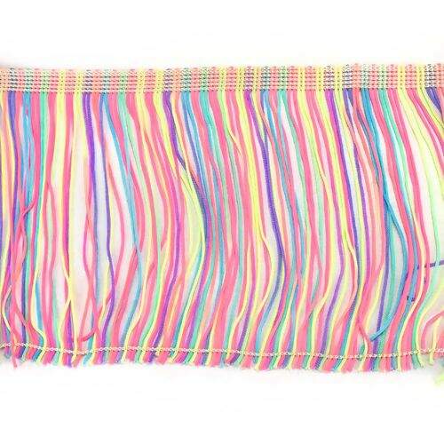 Franja de Fio de Seda 150 mm Multicor Neon - 1 Metro