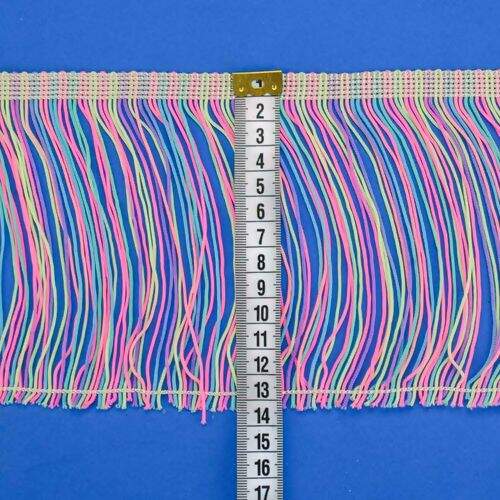Franja de Fio de Seda 150 mm Multicor Neon - 1 Metro