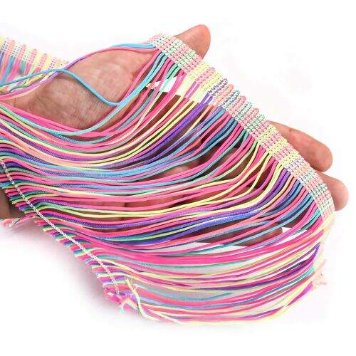 Franja de Fio de Seda 150 mm Multicor Neon - 1 Metro
