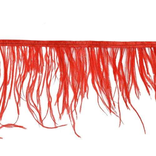 Franja de Plumas de Avestruz (Meio Metro) - Vermelho