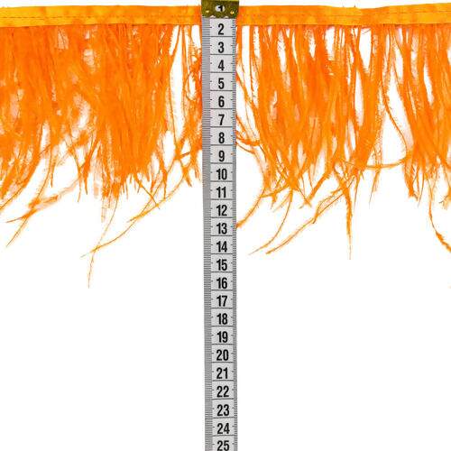 Franja de Plumas de Avestruz (Meio Metro) - Laranja