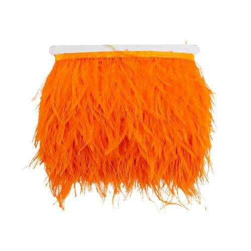 Franja de Plumas de Avestruz (Meio Metro) - Laranja
