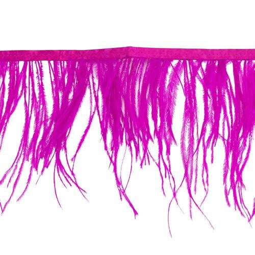 Franja de Plumas de Avestruz (Meio Metro) - Pink