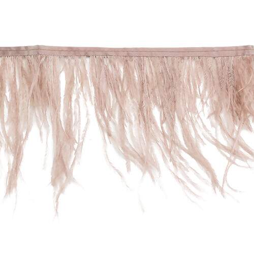 Franja de Plumas de Avestruz (Meio Metro) - Rosê