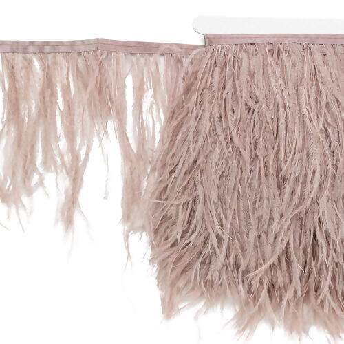 Franja de Plumas de Avestruz (Meio Metro) - Rosê