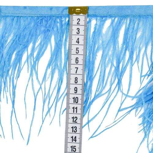 Franja de Plumas de Avestruz (Meio Metro) - Turquesa