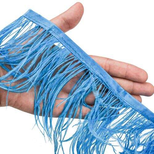 Franja de Plumas de Avestruz (Meio Metro) - Turquesa