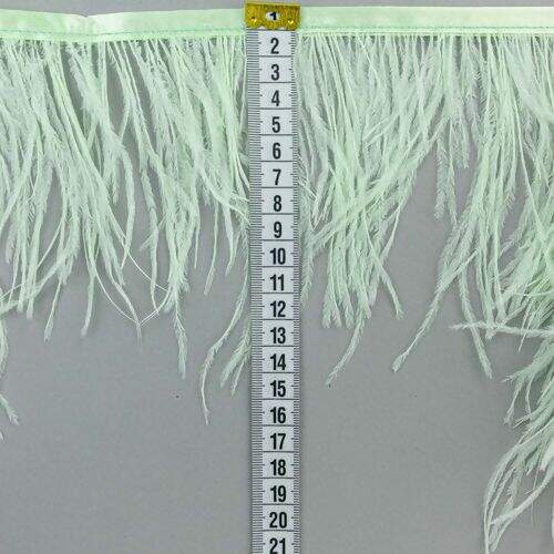 Franja de Plumas de Avestruz (Meio Metro) - Verde Bebê