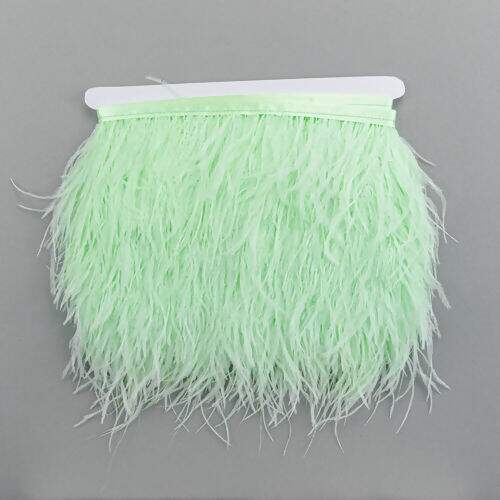 Franja de Plumas de Avestruz (Meio Metro) - Verde Bebê