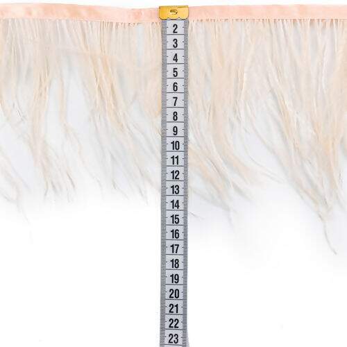 Franja de Plumas de Avestruz (Meio Metro) - Salmão