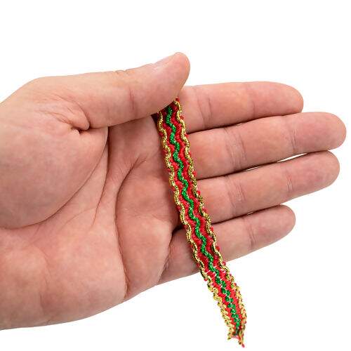 Passamanaria Galão 12 mm Ref. 75 Vermelho/Verde/Dourado - Peça c/ 20 mt