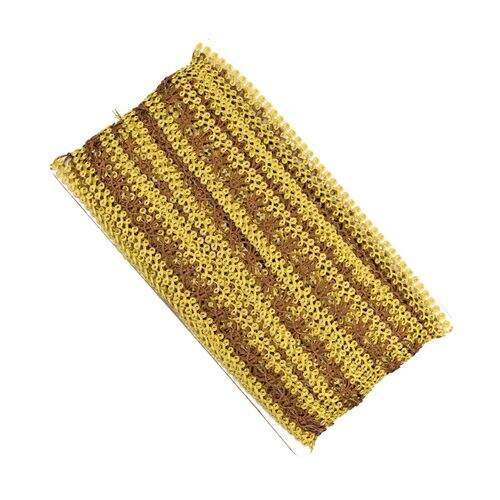 Passamanaria Galão 25 mm Ref. 84 Dourado e Marrom - Peça c/ 20 mt