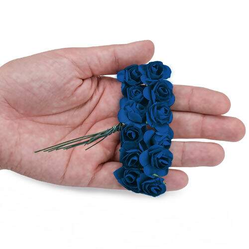 Flor de Papel Mini Rosa FL002 Cor 169 Azul Escuro - Pct com 144 unidades