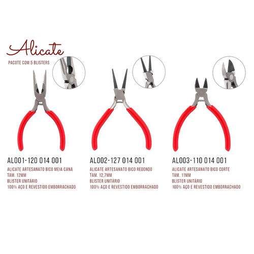 Kit de Alicates para Artesanato ArtePunto com 03 Unidades