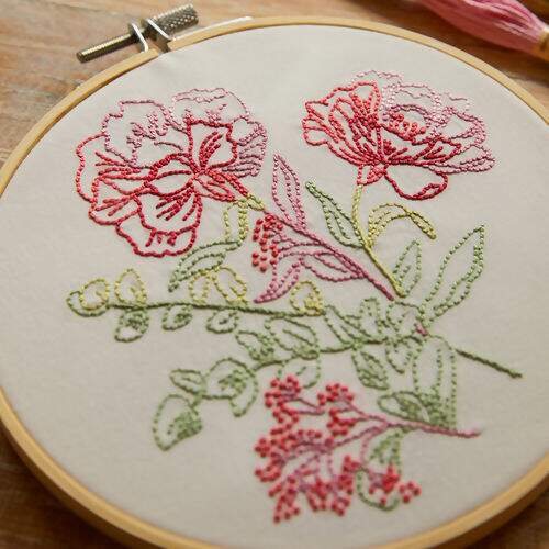 Kit Duo Bordado DMC Mindful Making Cravos Poéticos