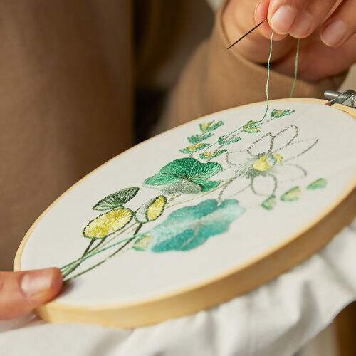 Kit Duo Bordado DMC Mindful Making Jardim Aquático