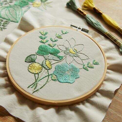 Kit Duo Bordado DMC Mindful Making Jardim Aquático