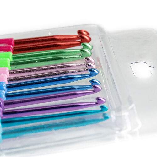 Kit de Agulhas de Plástico para Crochê c/ 12 Peças - NYBC