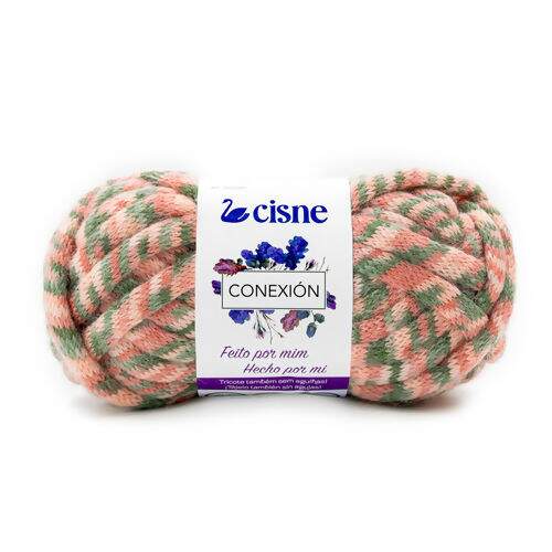 Lã Cisne Conexión 100 gr Cor da Lã Conexión:1251 - Salmão/Verde