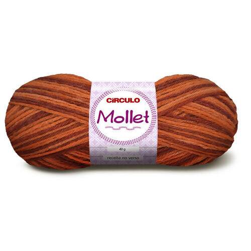 Lã Mollet Multicor 40 gr - Círculo Cor da Lã Mollet Mescla:9223 - Terracota