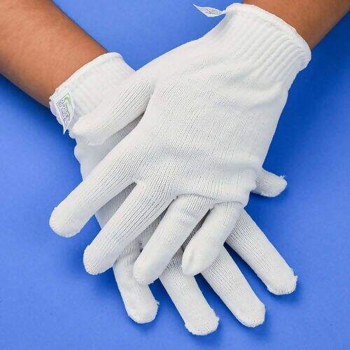 Luva Branca Tricotada Algodão/Poliéster Curta 20 cm