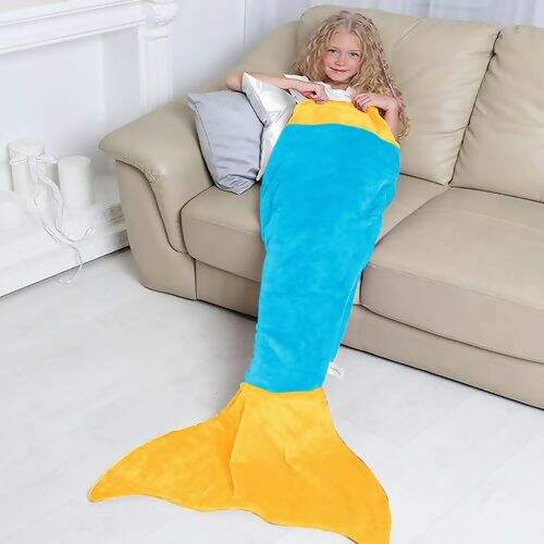 Manta Infantil Saco de Dormir em Microfibra - Sereia Azul