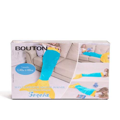 Manta Infantil Saco de Dormir em Microfibra - Sereia Azul