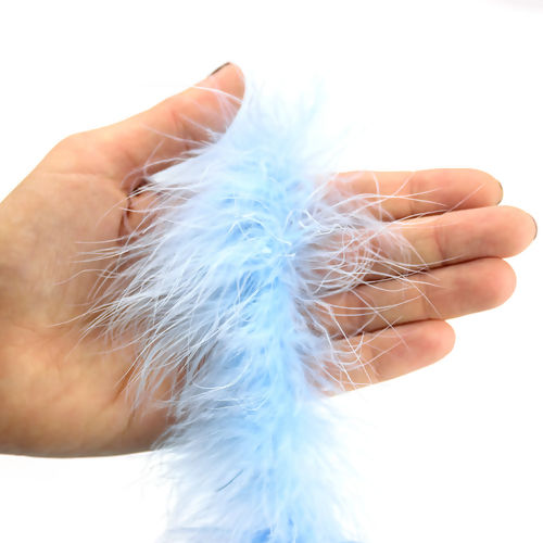 Marabu de Pena Natural 8g com 1,50m de Comprimento - Unidade Cor:Azul Bebê